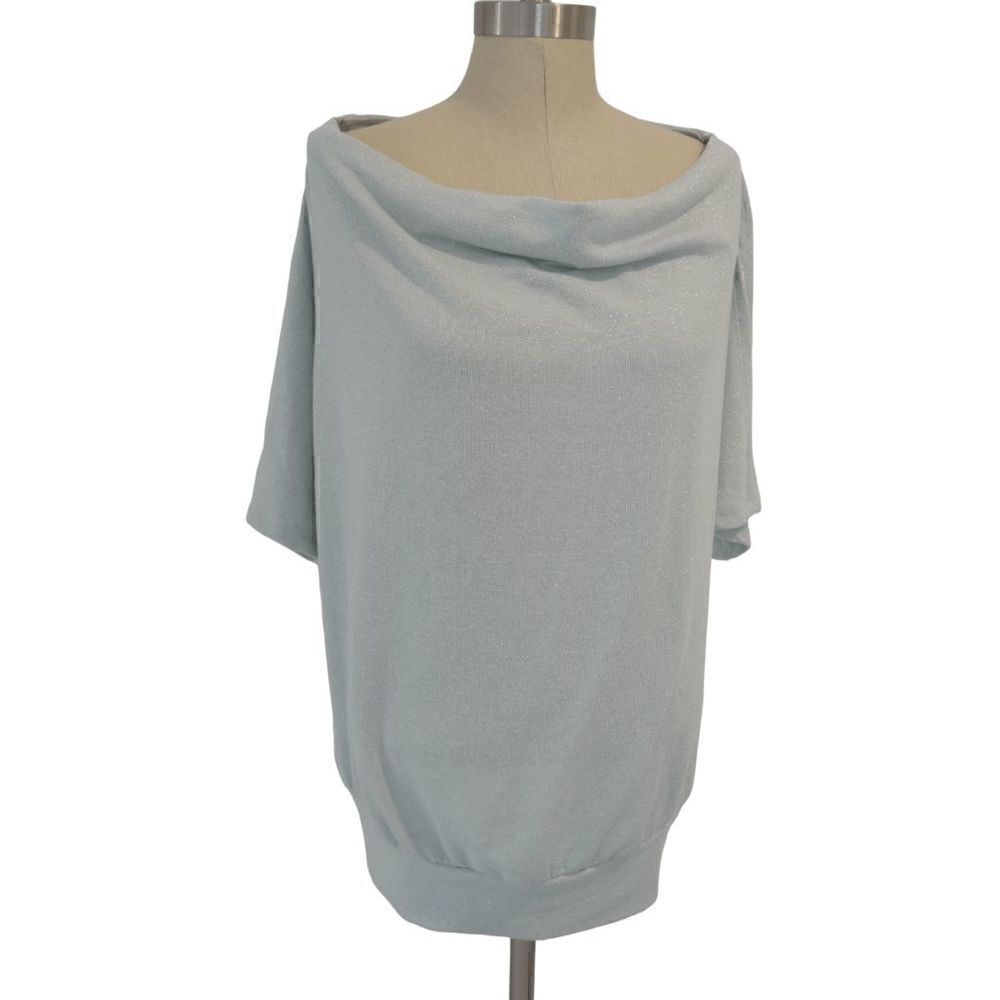 JM COLLECTION Women's Embellished Scoop neckline Split-Sleeve Top Green XL